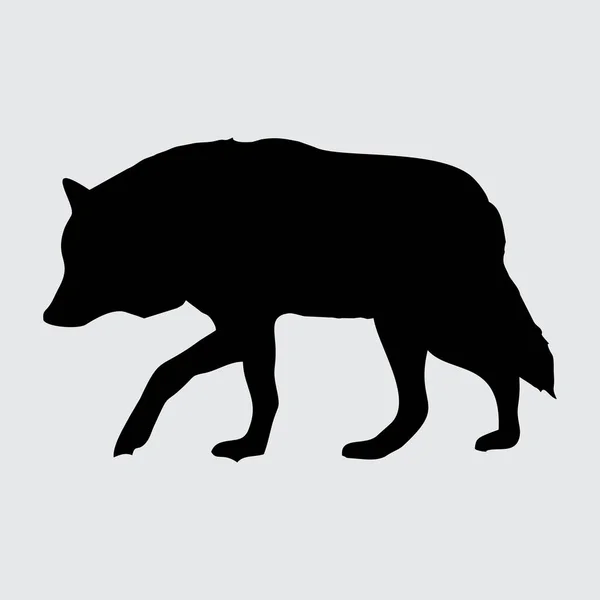 Wolf Silhouette Loup Isolé Sur Fond Blanc — Image vectorielle