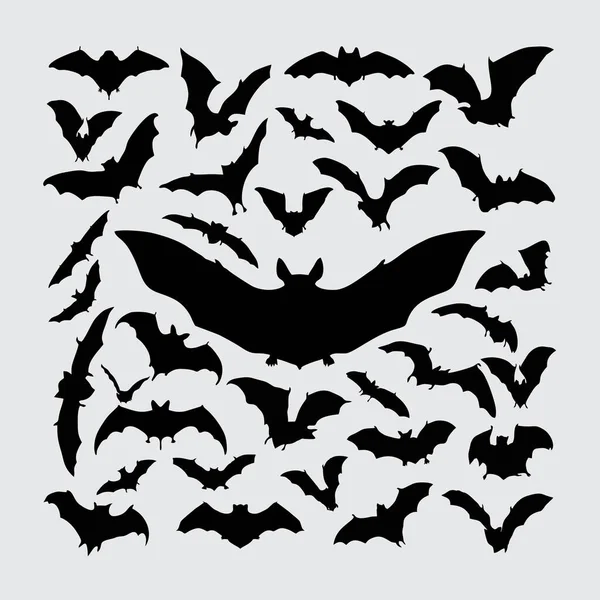 Bat Silhouette Set Bat Silhouettes — Stock Vector