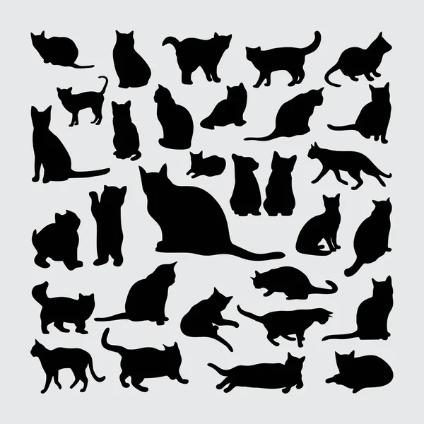Katzensilhouette Eine Reihe Von Katzensilhouetten lizenzfreie Stockvektoren