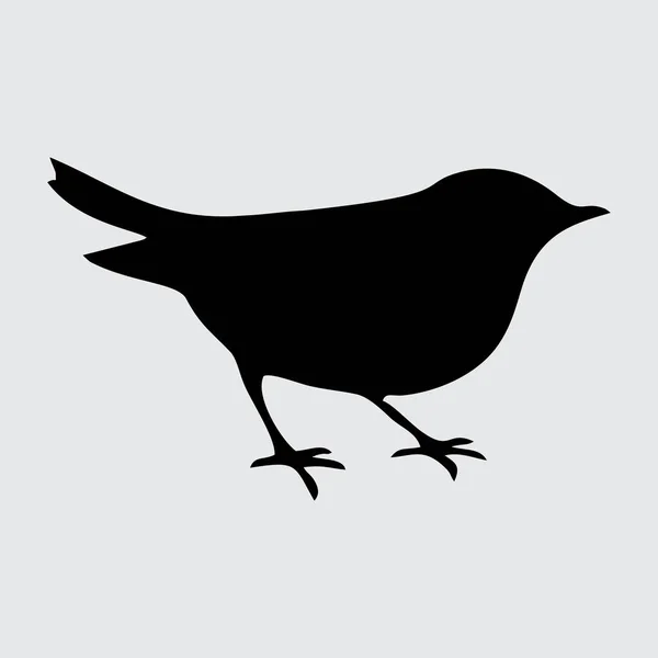 Vogelsilhouet Vogel Geïsoleerd Witte Achtergrond — Stockvector