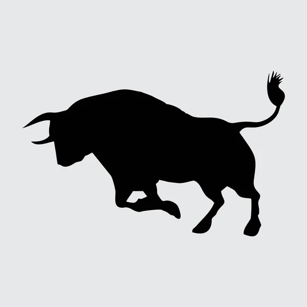 Silueta Toro Toro Aislado Sobre Fondo Blanco — Vector de stock