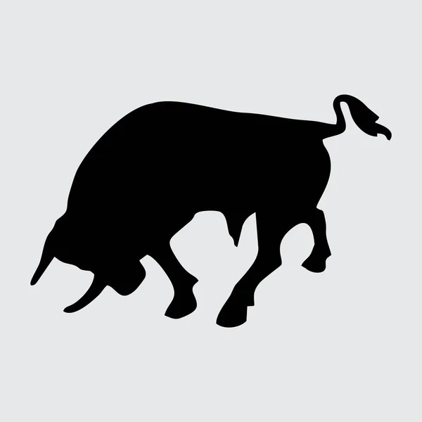 Bull Silhouette Bull Isolated White Background — ストックベクタ