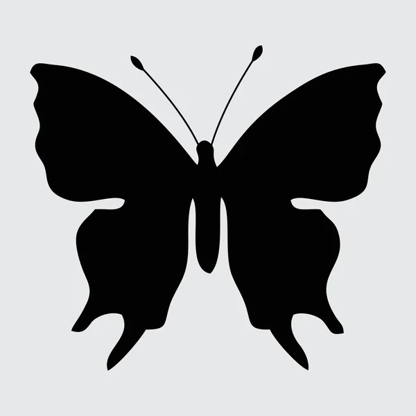 Schmetterling Silhouette Schmetterling Isoliert Auf Weißem Hintergrund — Stockvektor