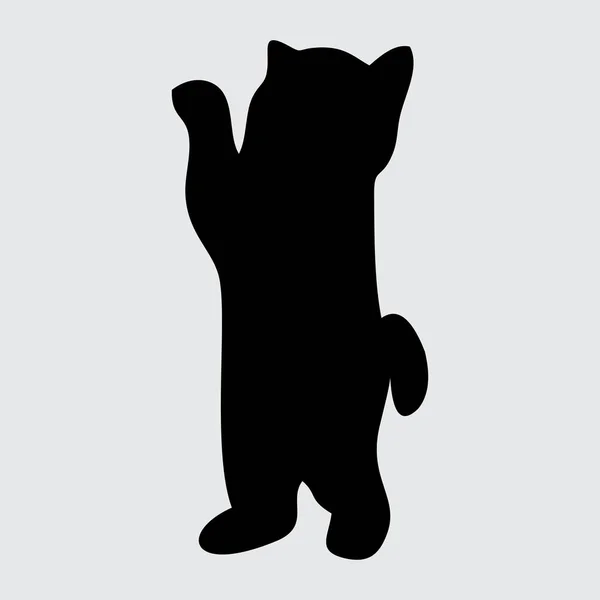 Cat Silhouet Kat Geïsoleerd Witte Achtergrond — Stockvector