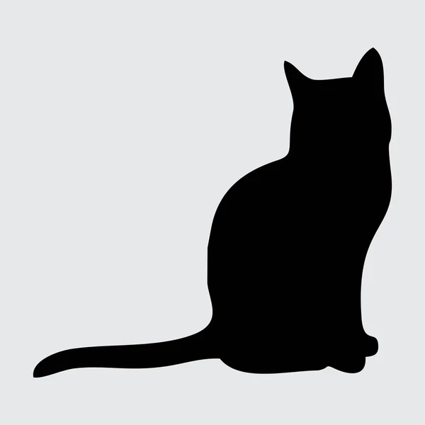 Katzensilhouette Katze Isoliert Auf Weißem Hintergrund — Stockvektor