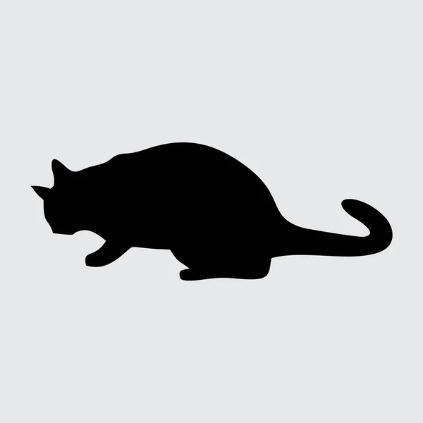 실루엣 배경에 고립된 고양이 — 스톡 벡터