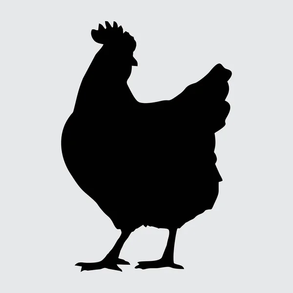 Chicken Silhouette Chicken Isolated White Background — Stock Vector