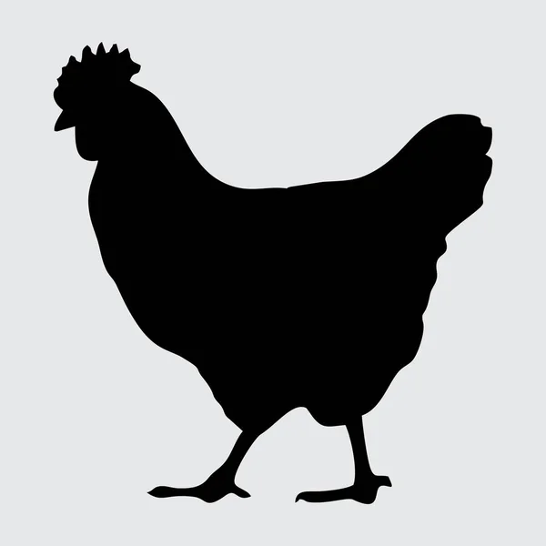 Chicken Silhouette Chicken Isolated White Background — Stock Vector