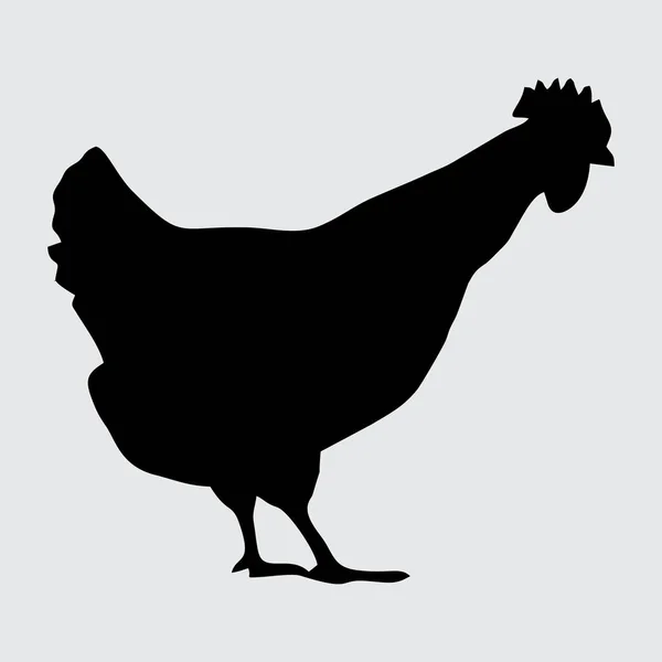 Silueta Pollo Pollo Aislado Sobre Fondo Blanco — Archivo Imágenes Vectoriales