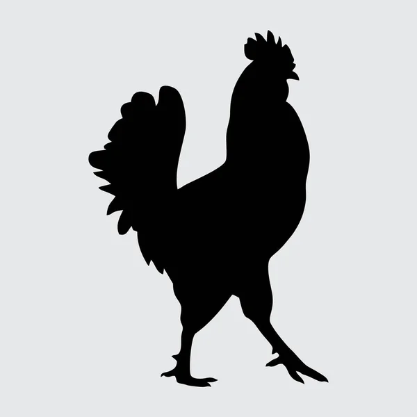 Куриный Силуэт Цыпленок Изолирован Белом Фоне — стоковый вектор