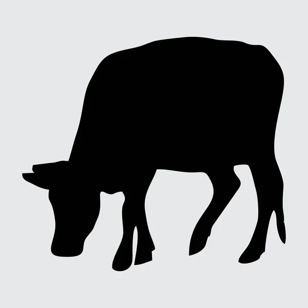 Cow Silhouette Αγελάδα Απομονωμένη Λευκό Φόντο — Διανυσματικό Αρχείο