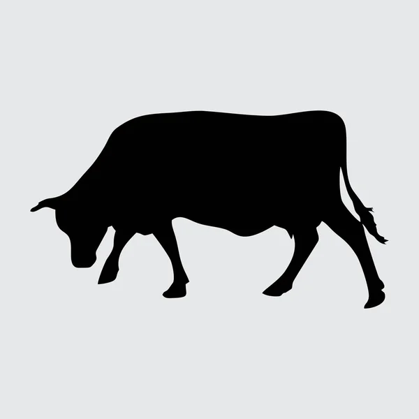 Silueta Vaca Vaca Aislada Sobre Fondo Blanco — Vector de stock