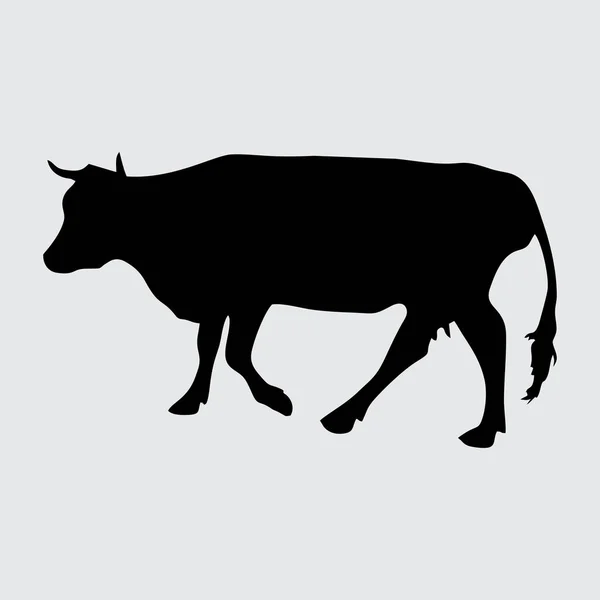 Silueta Vaca Vaca Aislada Sobre Fondo Blanco — Archivo Imágenes Vectoriales