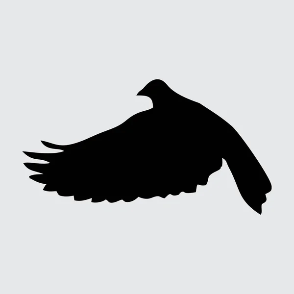 Güvercin Silueti Güvercin Beyaz Arkaplanda Zole Edildi — Stok Vektör
