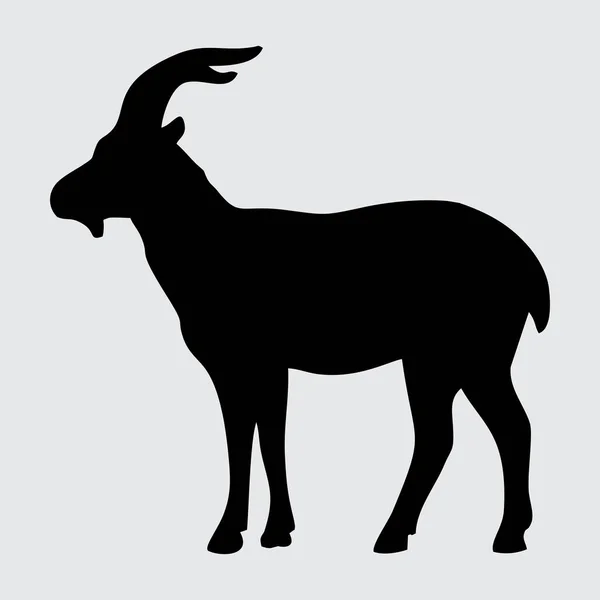 Ziegensilhouette Ziege Isoliert Auf Weißem Hintergrund — Stockvektor