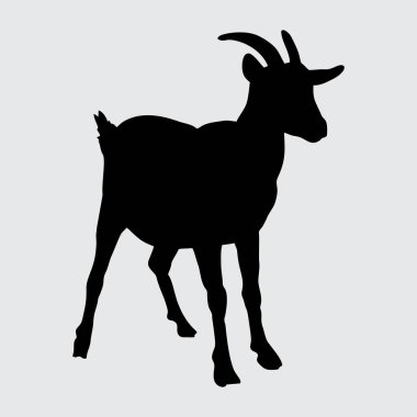 Goat Silhouette, Goat Isolated On White Background clipart