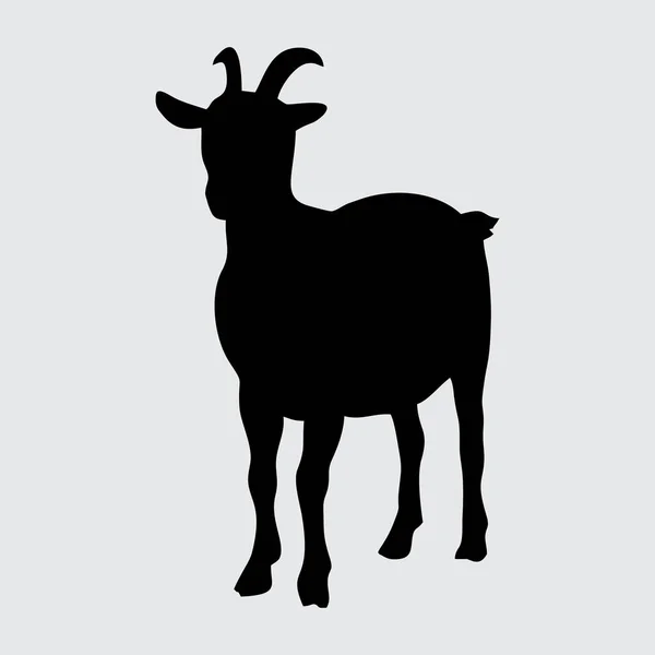 山羊剪影 白色背景下孤立的山羊 — 图库矢量图片