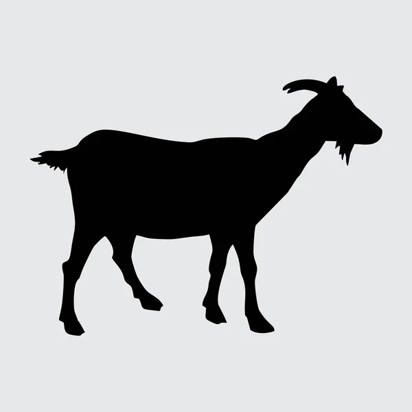 Silueta Cabra Cabra Aislada Sobre Fondo Blanco — Vector de stock