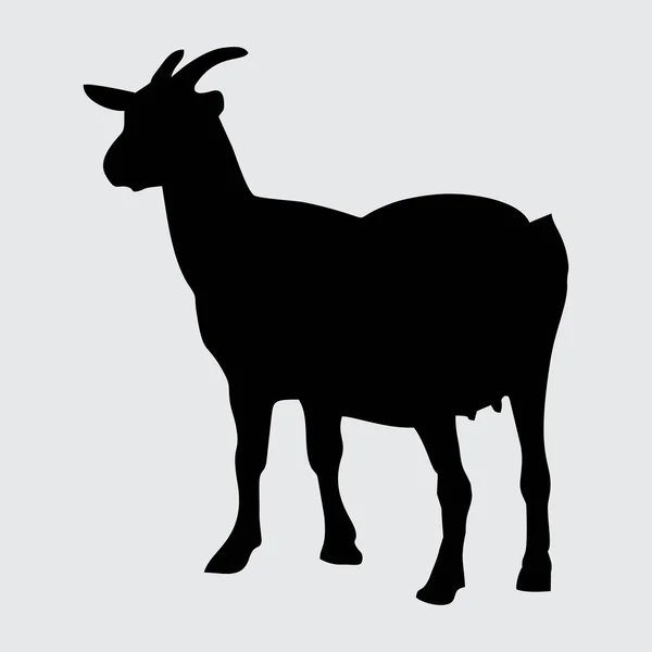 Goat Silhouette Get Isolerad Vit Bakgrund — Stock vektor