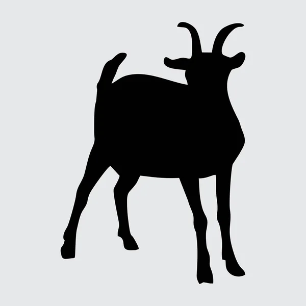 Goat Silhouette Get Isolerad Vit Bakgrund — Stock vektor