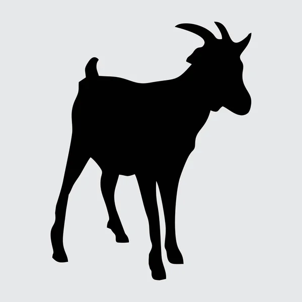 ヤギシルエット 白地に隔離されたヤギ — ストックベクタ