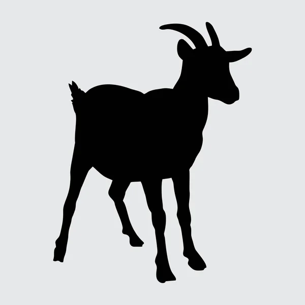 Goat Silhouette Get Isolerad Vit Bakgrund Stockillustration