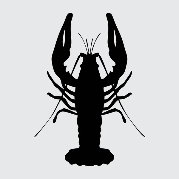 Lobster Silhouette Loster Isoled White Background — стоковий вектор
