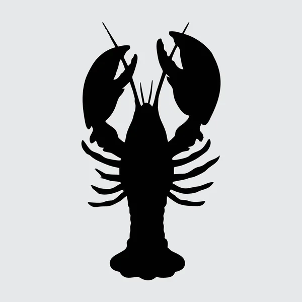 Lobster Silhouette Loster Isoled White Background — стоковий вектор