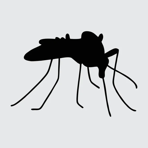 Mosquito Silhouette Mosquito Isolated White Background — Stock Vector