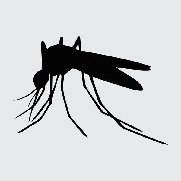 Silueta Mosquitos Aislado Mosquitos Sobre Fondo Blanco — Archivo Imágenes Vectoriales