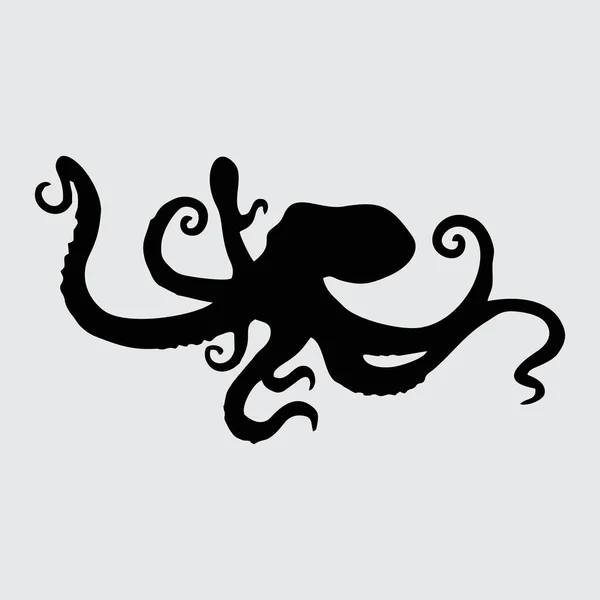 Octopus Silhouette Octopus Isolated White Background — стоковий вектор