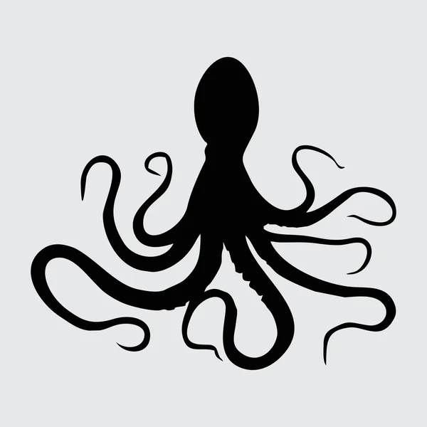 Octopus Silhouette Octopus Isoleret Hvid Baggrund – Stock-vektor