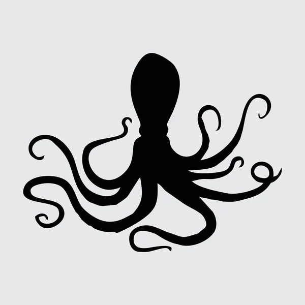 Octopus Silhouette Octopus Isolated White Background — 스톡 벡터