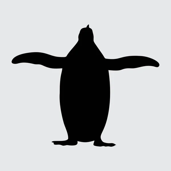 Silhouette Pinguino Pinguino Isolato Sfondo Bianco — Vettoriale Stock