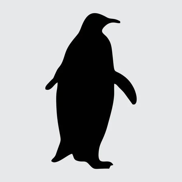 Sylwetka Pingwina Pingwin Izolowany Białym Tle — Wektor stockowy
