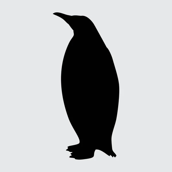 Silueta Pingüino Pingüino Aislado Sobre Fondo Blanco — Archivo Imágenes Vectoriales