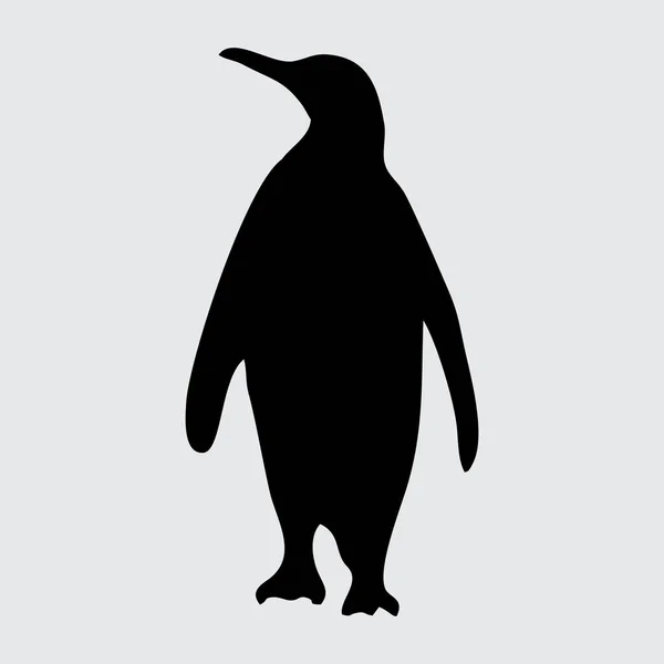 Silhouette Pingouin Pingouin Isolé Sur Fond Blanc — Image vectorielle