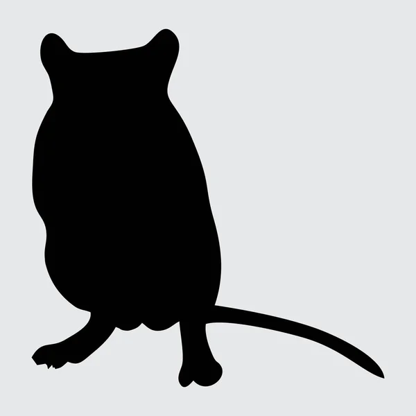 Rattensilhouette Ratte Isoliert Auf Weißem Hintergrund — Stockvektor