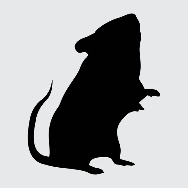Rat Silhouette Rat Isolated White Background — Stock Vector