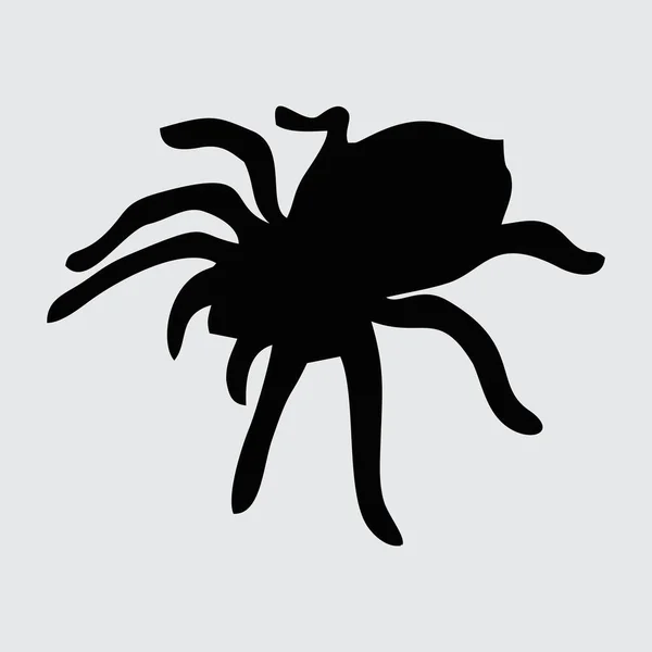 Spidersilhouet Spin Geïsoleerd Witte Achtergrond — Stockvector