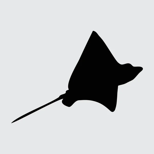 Stingray Silhouette Stingray Islated White Background — ストックベクタ