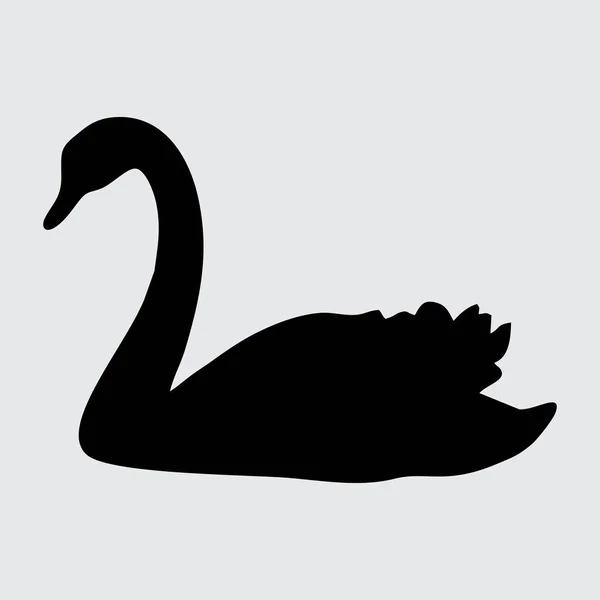Лебединый Силуэт Лебедь Изолирован Белом Фоне — стоковый вектор