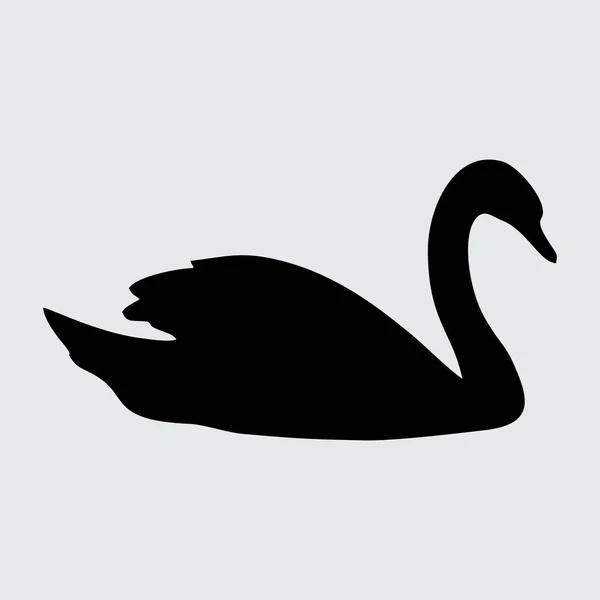 Swan Silhouette Swan Isolated White Background — 图库矢量图片