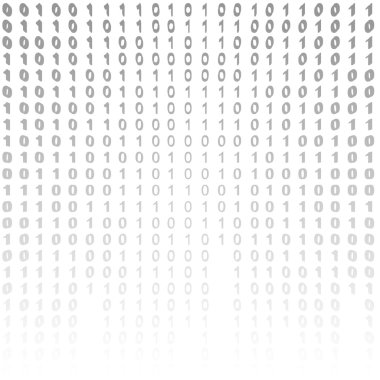 Beyaz bir arka plan üzerinde ikili kod.