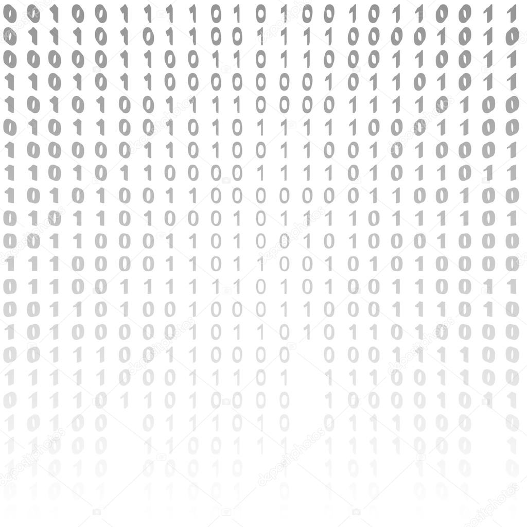 Binary code on a white background.