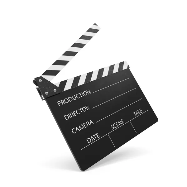 Clapper film diisolasi pada latar belakang putih . — Stok Foto