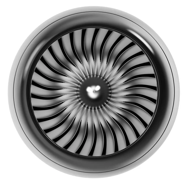 Jet engine front view isolated on white background. — Stock Photo, Image