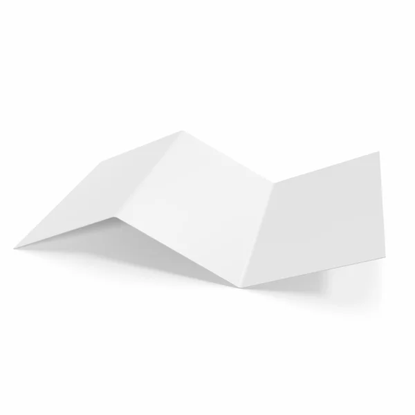 Bianco, modello triplo opuscolo isolato su sfondo bianco . — Foto Stock