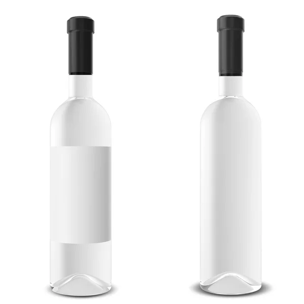 Zestaw butelkę wina na białym tle. — Zdjęcie stockowe