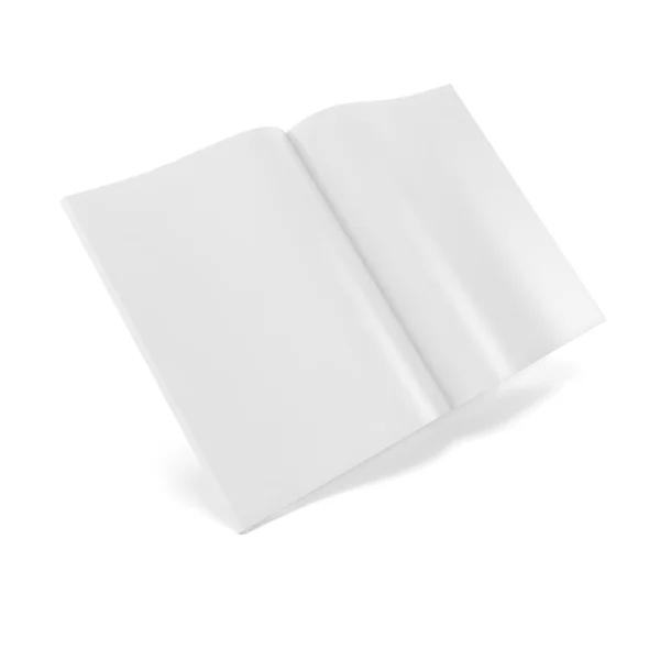 Open white journal, revista com páginas em branco . — Fotografia de Stock